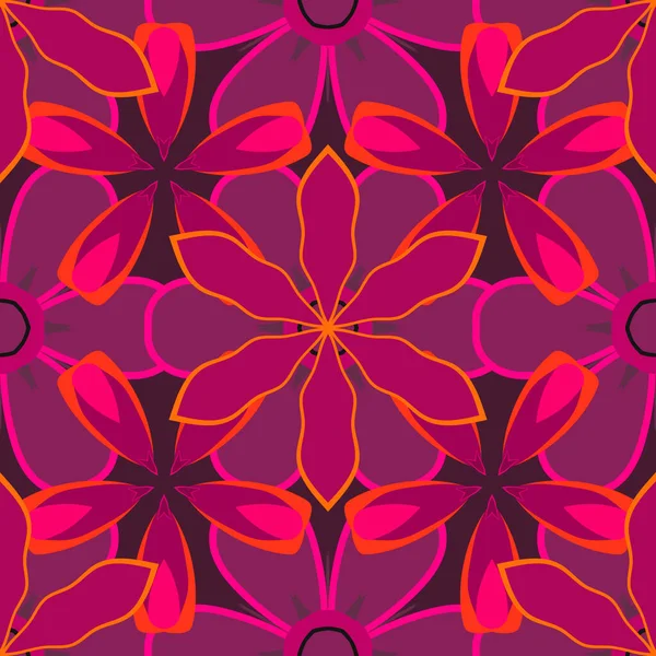 Patrón Sin Costura Vectorial Con Elementos Púrpura Rojo Magenta Rejilla — Archivo Imágenes Vectoriales