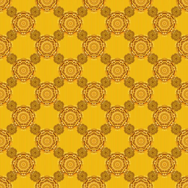 Pomarańczowy Brązowy Żółty Abstrakcyjny Kwiatowy Ornament Wektorowy Bezszwowy Wzór Abstrakcyjnych — Wektor stockowy