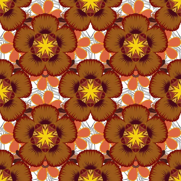 Image Sans Couture Des Éléments Rouge Jaune Orange Bon Motif — Image vectorielle