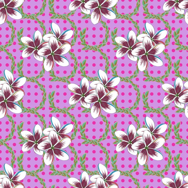 Patrón Sin Costuras Acuarela Con Flores Colores Rosa Verde Patrón — Vector de stock