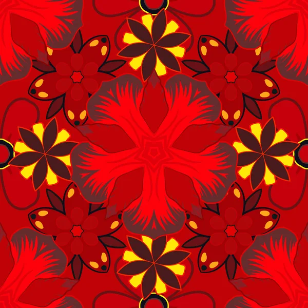 Абстрактный Векторный Бесшовный Шаблон Красном Желтом Оранжевом Цветах Шаблона Приглашения — стоковый вектор