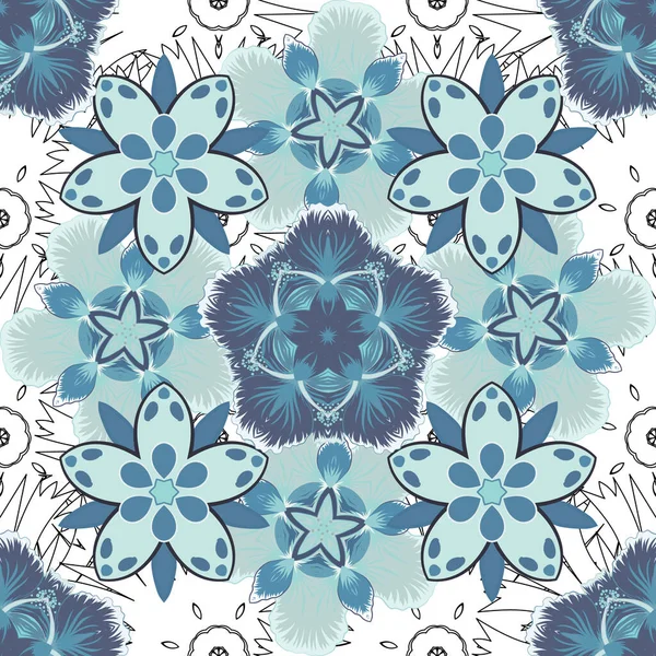 Aquarelle Motif Sans Couture Avec Des Fleurs Beau Motif Pour — Image vectorielle