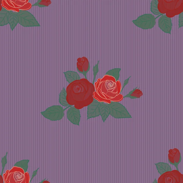 Ilustracja Wektora Malarstwo Akwarelowe Kwiatami Róż Fioletowych Różowych Fioletowych Kolorach — Wektor stockowy