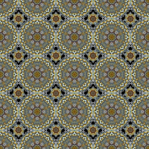 棕色和灰色的抽象花卉装饰 矢量无缝的抽象装饰元素图案 — 图库矢量图片