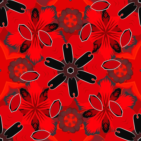 Grille Éléments Cercle Vectoriel Noir Rouge Rose Vignette Ornementale Pour — Image vectorielle