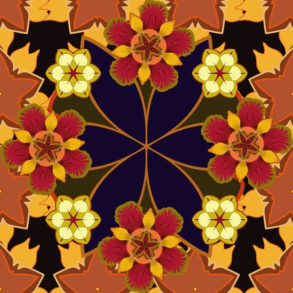 Aquarell Blumenmuster Orange Grau Und Gelb Vektor Romantischer Hintergrund Für — Stockvektor