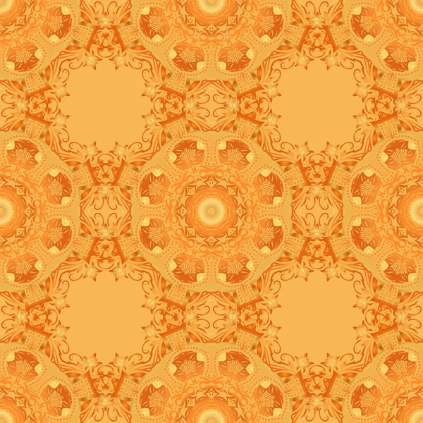 Motif Vectoriel Sans Couture Ornement Orange Noir Jaune Ornement Oriental — Image vectorielle