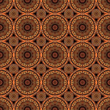 Siyah arkaplanda vektörsüz süs. Sıkıntılı damask desensiz arkaplan fayansı.