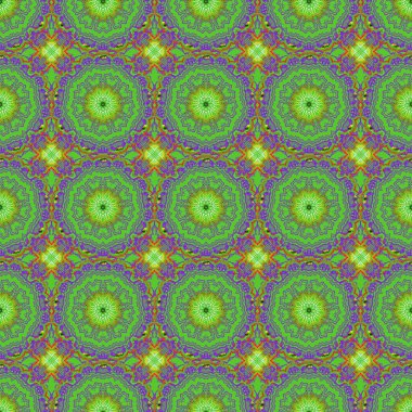 Tasarım daveti, baskı, kart, duvar kağıdı, tekstil veya kumaş için vektör baskısı. Motley süslemesi mor, yeşil ve kahverengi renklerde pürüzsüz desen.