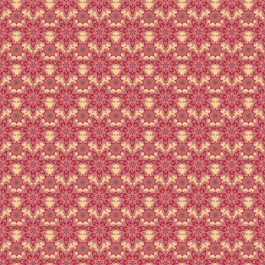 Pembe, kırmızı ve turuncu süsler. Kusursuz bir geçmişi var. Duvar kâğıdı barok, İspanyol kumaşı. Çiçeksiz desen.