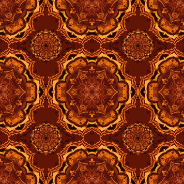 Vektör duvar kağıdı. İple bağlanmış balık ağı deseni turuncu, kırmızı ve siyah renklerde..