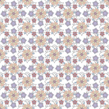 Üçgen pullu, kusursuz, lüks bir baba. Yaratıcılığınız için mor, gri ve pembe elementli vektör deseni.