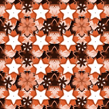 Soyut süslemeler, barok tarzında kusursuz desenler. Geleneksel klasik desen kahverengi ve turuncu renklerde.