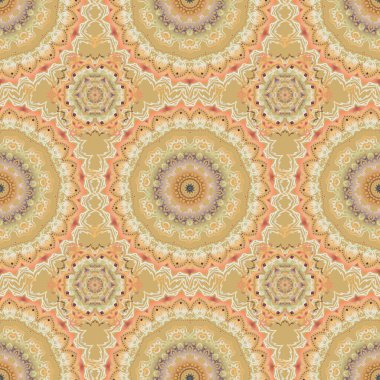 Vektör çizimi. Şatafatlı klasik süs, duvar kağıtları, baskı, tekstil veya kumaş için kraliyet Victoria dönemi dokusu. Sarı, pembe ve bej renkli barok çiçekli kumaş desenli..