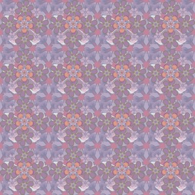 Kahverengi, pembe ve bej renklerde pürüzsüz raster deseni. Çiçek arka planı.