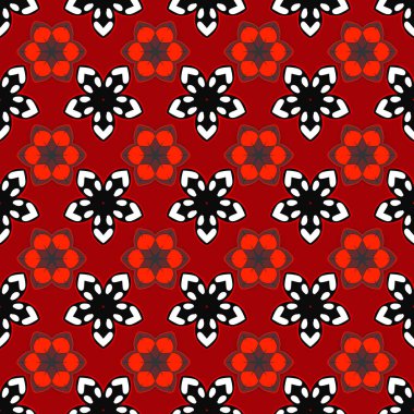 Geleneksel klasik süs. Arabesk ve kırmızı, siyah ve gri elementli doğulu vektörler..