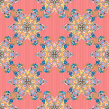 Kar yağan stok vektör çizimi. Kar taneleri, gri, mavi ve pembe renkte kar yağışı. Güzel soyut tasarım..