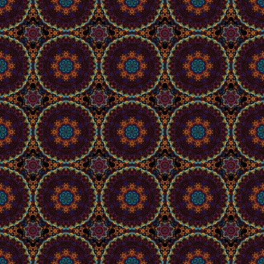 Duvar kâğıdı barok, İspanyol kumaşı. Kusursuz bir geçmişi var. Çiçeksiz desen. Siyah arkaplanda çok renkli süs.