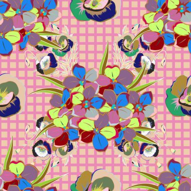 Web sayfaları, düğün davetiyeleri, tekstil, duvar kağıtları için vektör romantik arka plan. Bej arkaplanda suluboya çiçek deseni.