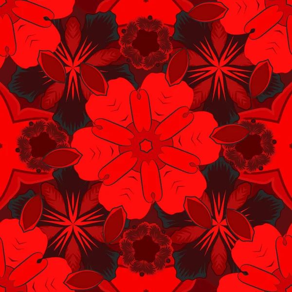 Fond Sans Couture Vectoriel Décorations Multicolores Motif Étoilé Couleurs Rouge — Image vectorielle