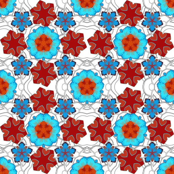 Naadloze Abstracte Elementen Grijze Rode Blauwe Kleuren Oriënteer Achtergrond Met — Stockvector