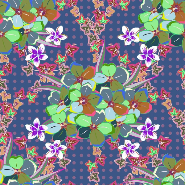 Impresión Floral Vectorial Colores Verde Rosa Patrón Sin Costura Acuarela — Archivo Imágenes Vectoriales