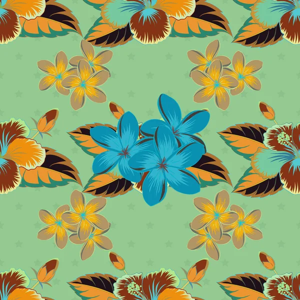 Exquisito Estampado Con Flores Plomería Estilo Vintage Hermoso Patrón Inconsútil — Vector de stock