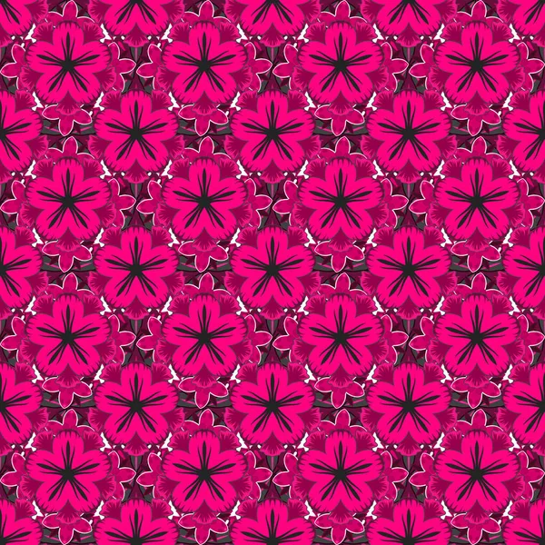 Delicadas Florecitas Colores Magenta Púrpura Rosa Impresión Gráfica Vectorial Pequeño — Vector de stock