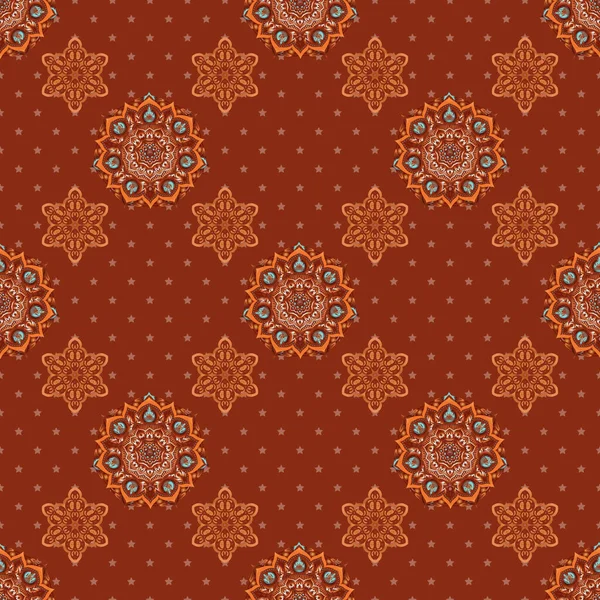 Textura Vetorial Abstrata Brown Vermelho Laranja Vintage Sem Costura Padrão — Vetor de Stock