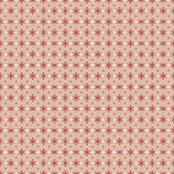 Handgezeichnetes Nahtloses Muster Viele Rasterblüten Grau Rosa Und Beige Farben — Stockvektor