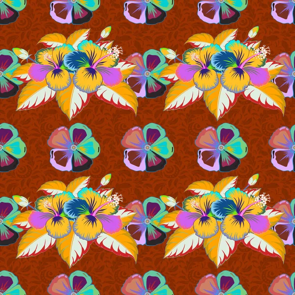 背景纹理 花卉主题 摘要民族无缝模式 部落艺术Boho打印 古色古香的花朵背景 — 图库矢量图片