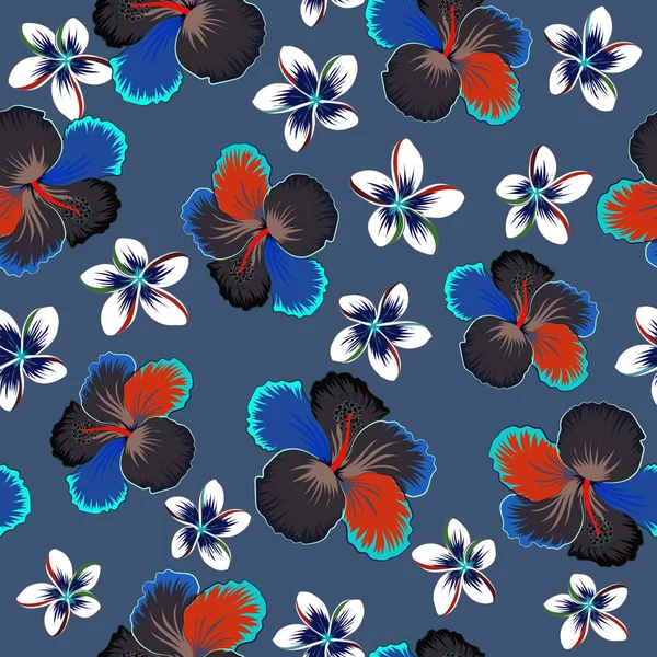 Nahtloses Muster Mit Floralem Motiv Vektorillustration Nahtloses Blumenmuster Mit Braunen — Stockvektor