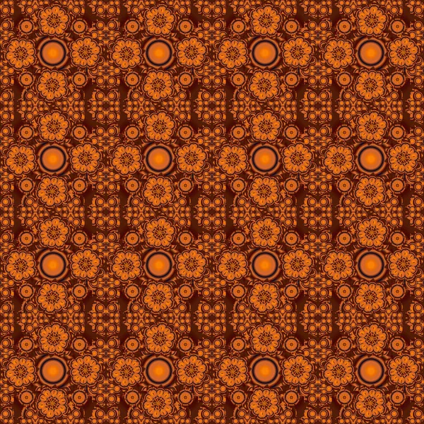 Vektorillustration Orange Rot Und Braun Damast Paisley Tapete Nahtloser Hintergrund — Stockvektor