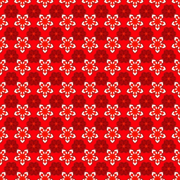 赤とピンクの繰り返し要素を持つシームレスな抽象パターン オリエンタルベクトル古典パターン — ストックベクタ