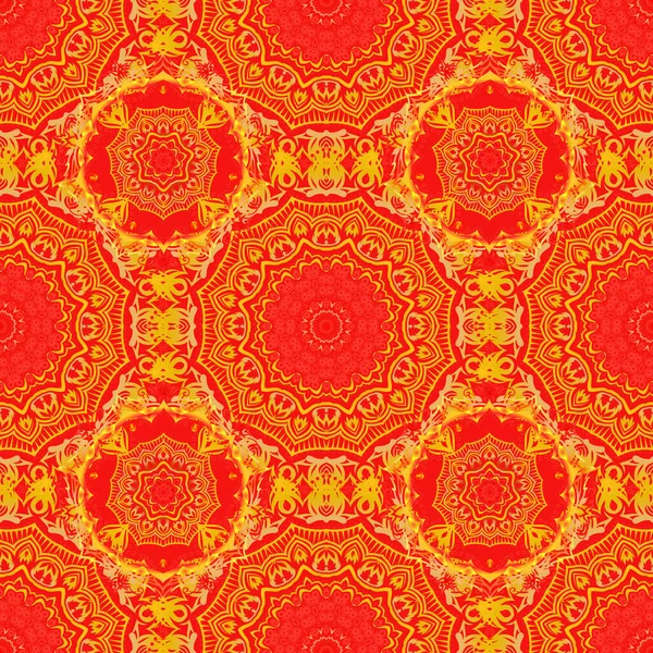 Motif Vintage Sans Couture Avec Dégradé Orange Rouge Jaune Carte — Image vectorielle