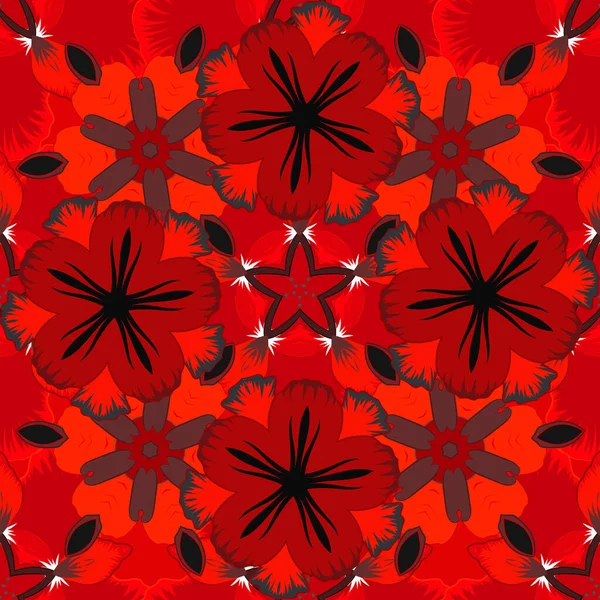 Абстрактный Геометрический Бесшовный Рисунок Артдеко Искушают Элементами Красном Розовом Черном — стоковый вектор
