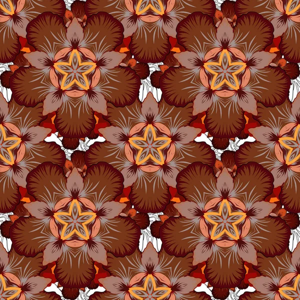 Motif Sans Couture Rayures Paillettes Rouges Brunes Orange Chevron Zigzag — Image vectorielle