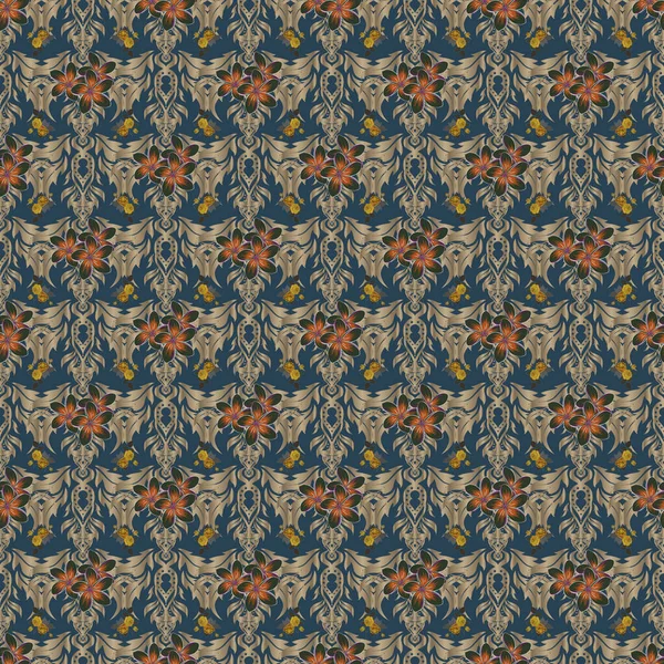 Mignon Motif Floral Vectoriel Dans Petite Fleur Motif Sans Couture — Image vectorielle