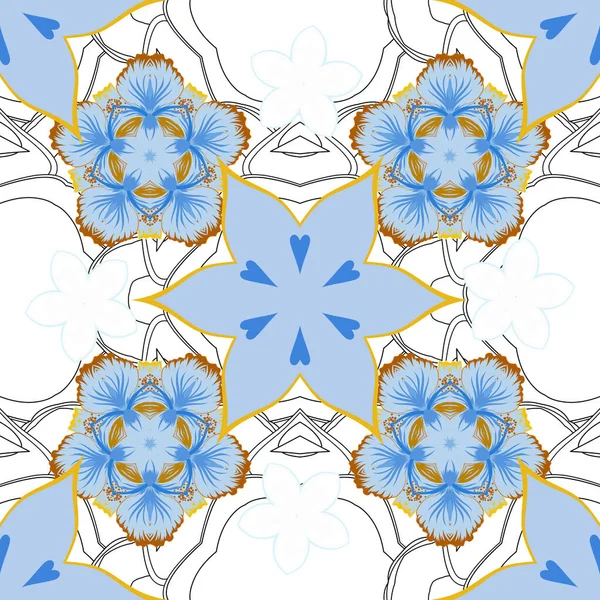 Векторні Ілюстрації Квітковий Безшовний Візерунок Весняний Папір Абстрактними Милими Квітами — стоковий вектор