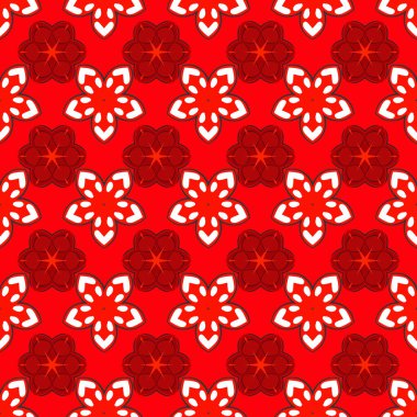 Geleneksel klasik vektör modeli. Kırmızı, mor ve pembe renkli barok tarzında kusursuz bir doğulu süsü..