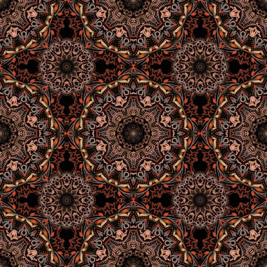 İple bağlanmış, turuncu, kırmızı ve kahverengi renklerde balık ağı deseni. Vektör duvar kağıdı.