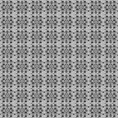 Gri renkli çiçeklerle soyut zarafet vektörünün kusursuz deseni.