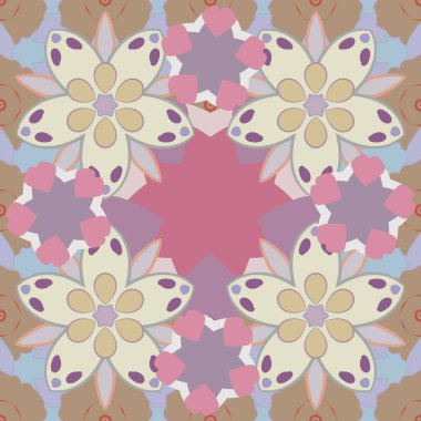 Pembe, bej ve gri renkli şablonlar için elementler. Doğu tarzında lüks bir süs. Davetiyeler, tebrik kartları, etiketler, etiketler için dekoratif desensiz desen.