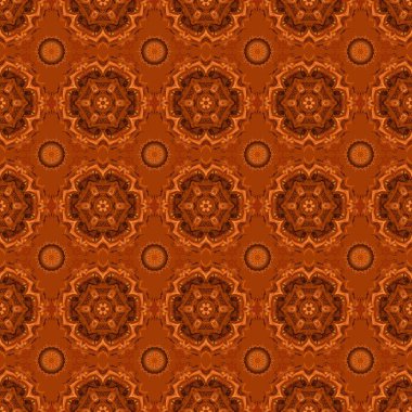 Soyut el çizimi turuncu, kırmızı ve siyah kar taneleri dizaynlı vektör desenli. Güzel el boyaması desen..