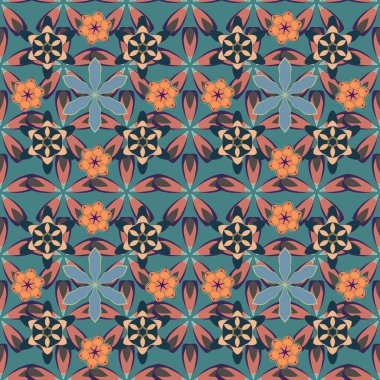 Yumuşak suluboya çiçek deseni - mavi, yeşil ve pembe renklerde kusursuz desen.