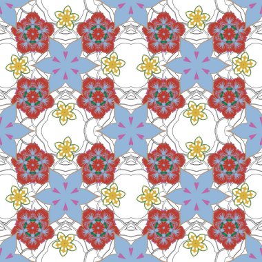 Vektör çizimi. Geçmişi, tekstili, ambalaj kağıtları, tebrik kartları için. Gri, mavi ve bej renklerde suluboya çiçek buketi ile romantik, pürüzsüz desenler..