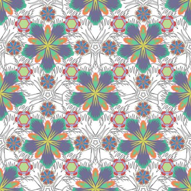 Doğu tarzında lüks bir süs. Davetiyeler, tebrik kartları, etiketler, rozetler için dekorasyonsuz desenler. Mor, gri ve mavi renkli şablonlar için vektör ögeleri.