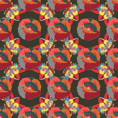 Yeşil arka planda suluboya çiçek deseni. Web sayfaları için romantik arka plan, düğün davetiyeleri, tekstil, duvar kağıdı.