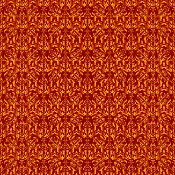 Naadloze Abstracte Ornament Rode Oranje Kleuren Met Herhalende Elementen Elegante — Stockvector