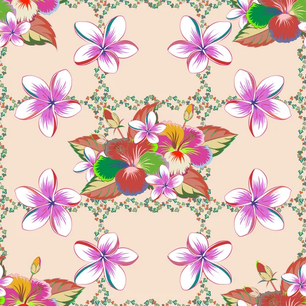 Patrón Floral Sin Costuras Moda Ilustración Vectorial Con Muchas Flores — Archivo Imágenes Vectoriales